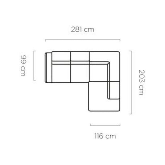 Coltar extensibil ATLANTA, 281x203x98 cm