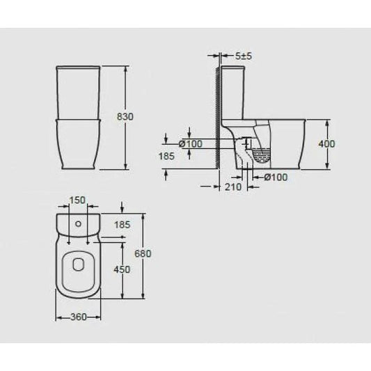 Vas WC CHARLTON cu montaj pe pardoseala, cu rezervor inclus – alb (2box)