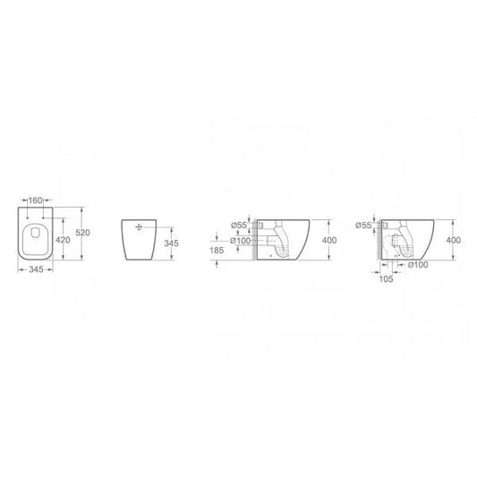 Vas WC OHIO cu montaj pe pardoseala – alb