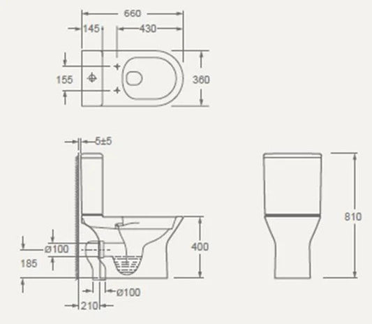 Vas WC VERMONT rimless, cu montaj pe pardoseala, cu rezervor inclus – alb (2box)