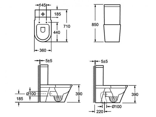 Vas WC INDIANA cu montaj pe pardoseala, cu rezervor inclus – alb (2box)