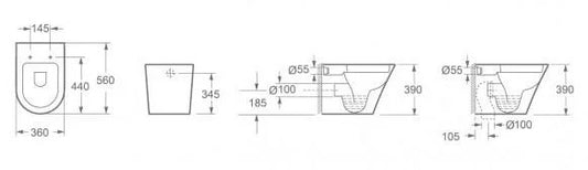 Vas WC INDIANA cu montaj pe pardoseala – alb