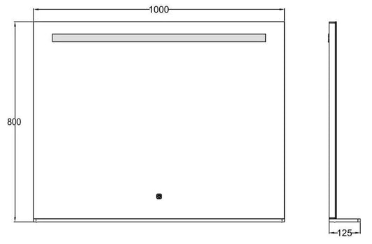 Oglindă LED, cu poliță, lumină reglabilă, dezaburire, 2 dif. bluetooth, 100x80cm