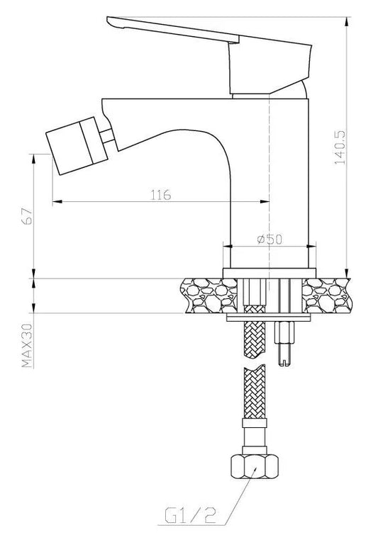 Baterie bideu BLACKFIELD – negru