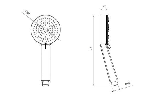 Pară de duș SPRINGFIELD, cu 3 funcții – crom