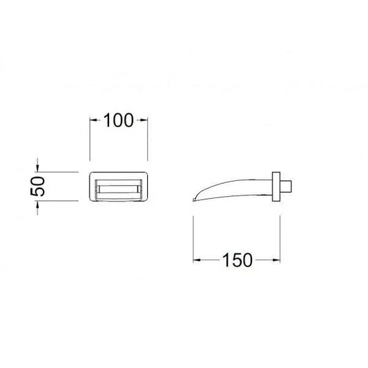 Pipă lavoar/duș WAKEFIELD, fără baterie, încastrată în perete – crom