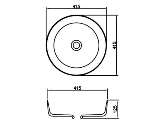 Lavoar rotund MEMPHIS, din Solid surface, montaj pe blat 41,5cm – alb