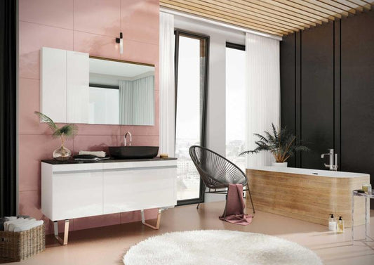 Lavoar dreptunghiular NOMIA, din porțelan, montaj pe blat 50X39cm – negru mat