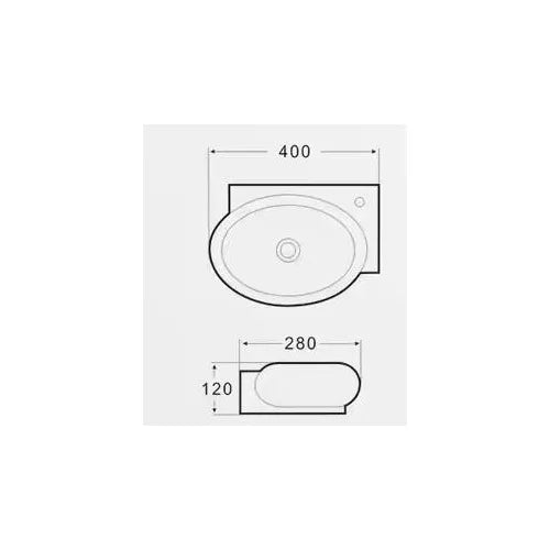 Lavoar MACON Mini 40X28 – Alb lucios