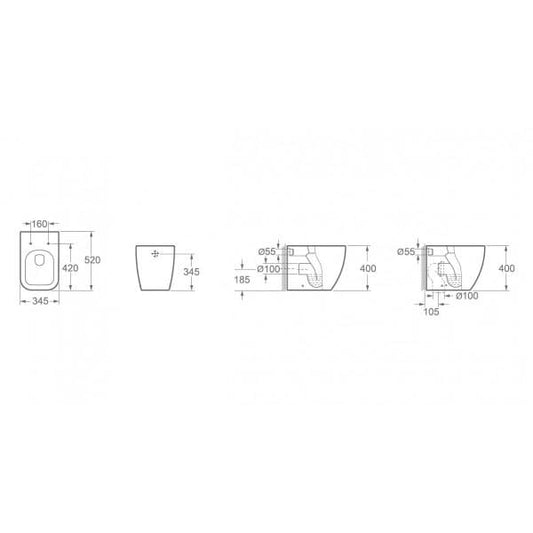 Vas WC OHIO Stativ – Alb Lucios