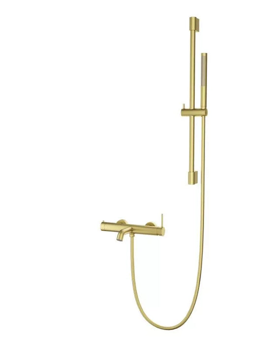 Baterie cada/dus cu termostat NOVA, cu montaj pe perete – Auriu periat