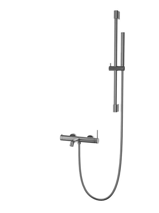 Baterie cada/dus cu termostat NOVA, cu montaj pe perete – Grafit periat