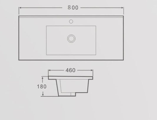 Lavoar dreptunghiular MEDFORD, din porțelan, încorporabil, 80x46cm – alb