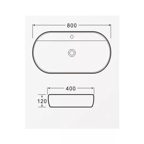 Lavoar MESA 80X40 – Alb lucios
