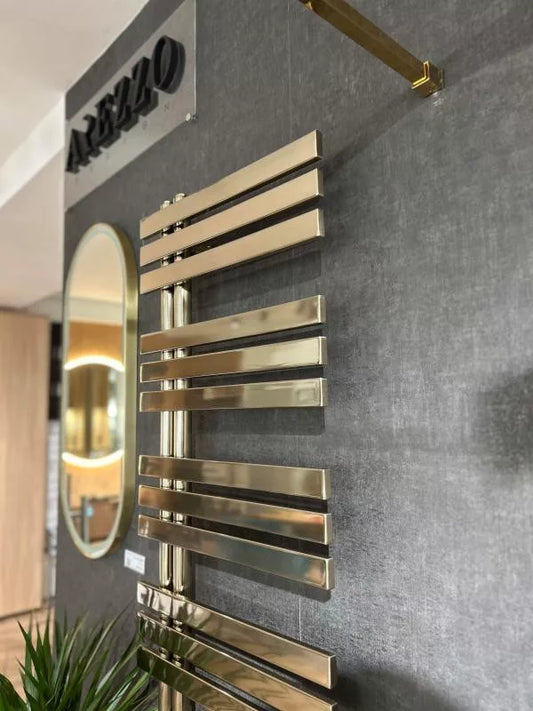 Calorifer portprosop HORIZONT SHINY GOLD SLIM 1200x500mm – Auriu Lucios