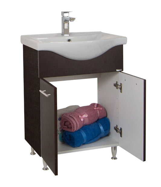 Mobilier Baie MDF și lavoar, Seria 153, 60cm, Wenge