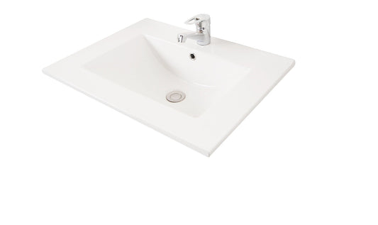 Mobilier Baie MDF și lavoar, Seria 054, Sertare, Montat, 60cm, Alb