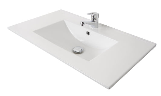 Mobilier Baie MDF și lavoar, Seria 086, Sertare, 80cm, Alb