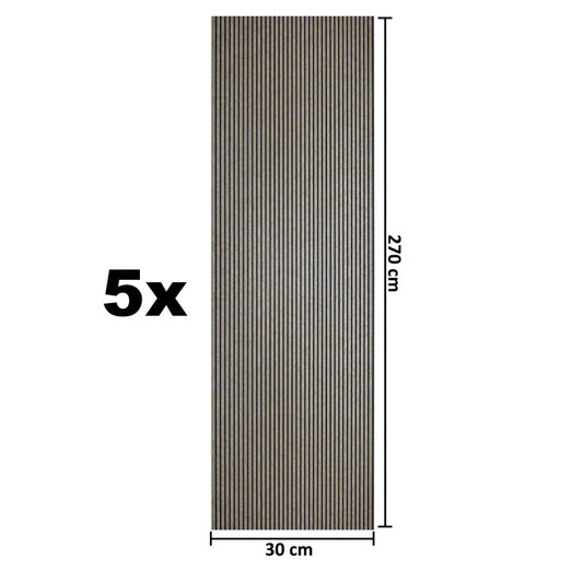 Set 5 panouri decorative, riflaj, polimer rigid, Naimeed D5463, 270x30x0.5cm, Crem