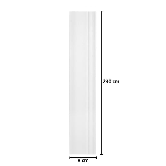 Set 5 plinte decorative, polimer rigid, Naimeed D5512, compatibil iluminare LED, Alb, 230x8x1.2cm