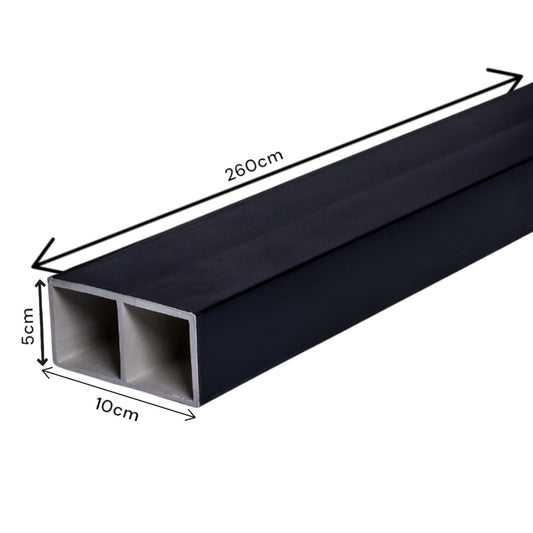 Set 5 profile Rectangular Decorativ Ranforsat WPC, Naimeed D6213, 260x10x5cm, Negru