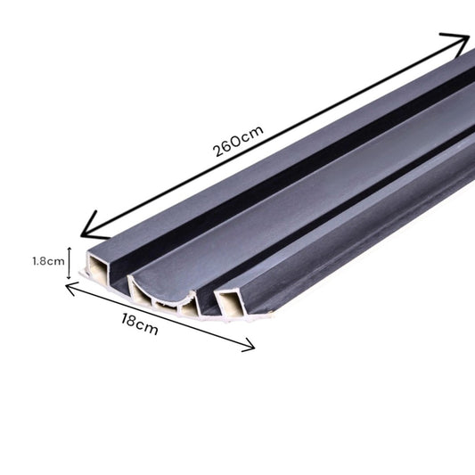 Set 5 panouri decorative, riflaj WPC, Naimeed D6228, 260x18x1.8cm, Gri metalizat