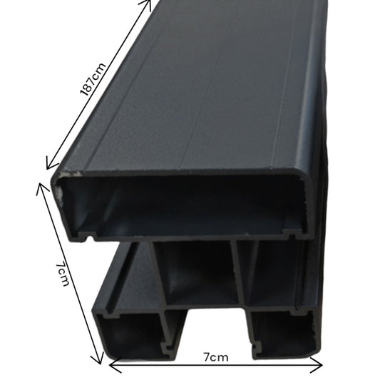 Stalp din Aluminiu pentru Gard, Naimeed D6475, 187x7x7 cm, Negru