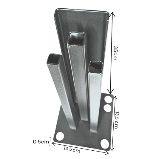 Suport stalp Aluminiu pentru gard, Naimeed D6476, 35x7x7 cm, Gri