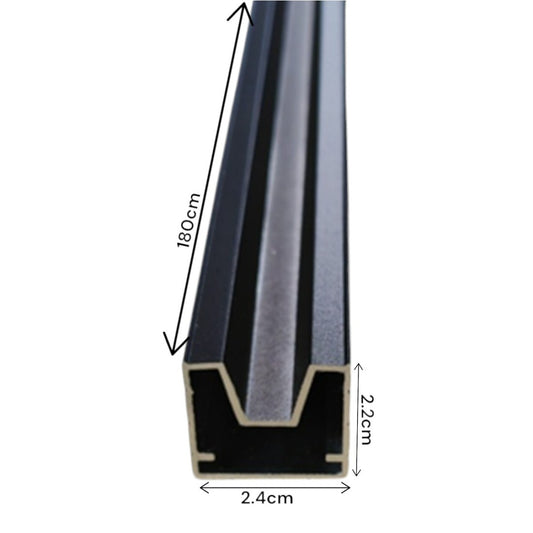 Sina gard, aluminiu, Naimeed D6479, 180x2.4x2.2 cm, Negru