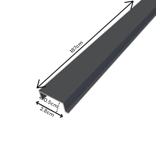 Profil inchidere stalp, aluminiu, Naimeed D6480, 187x2.8x0.5 cm, Negru