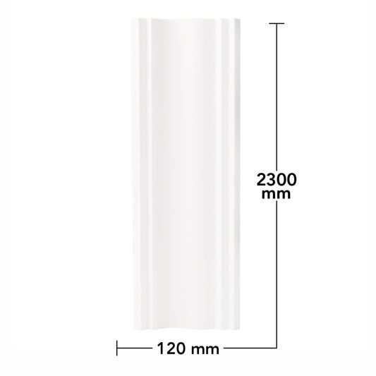 Set 5 plinte decorative, polimer rigid, Naimeed D6697, Alb, 2300x120x15mm