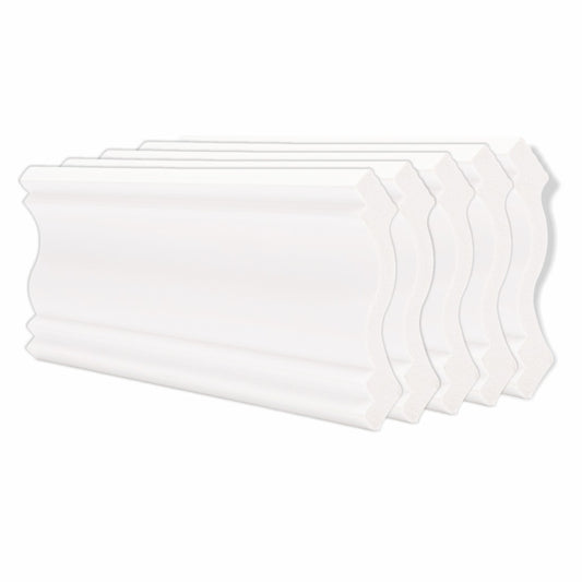 Set 5 plinte decorative, polimer rigid, Naimeed D6697, Alb, 2300x120x15mm