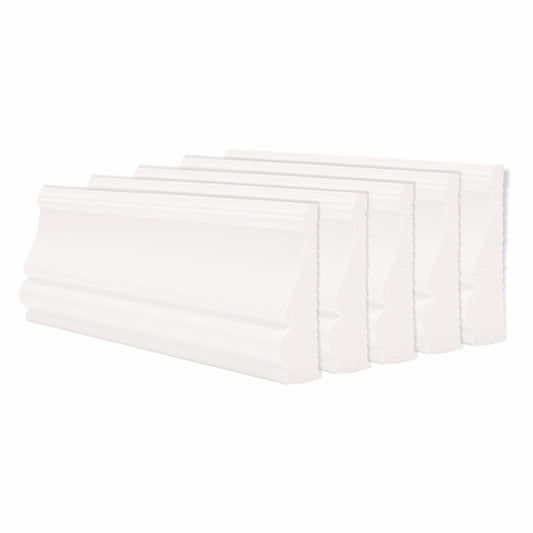Set 5 plinte decorative, polimer rigid, Naimeed D6698, Alb, 2300x85x25mm