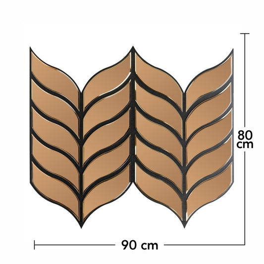 Panou riflaj acustic decorativ, Oglinda si pasla, Naimeed D6778, 90x80x1.2cm, Maro