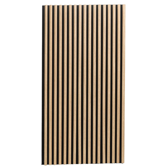 Set 4 Panouri riflaje acustice decorative, MDF si pasla, Naimeed D6780, 240x60x2.1cm, Stejar deschis