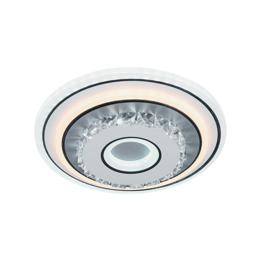 Lustra LED cu cristal MITA 28W, Diametru 20cm, Rotunda, lumina Rece/Calda/Neutra, Alb