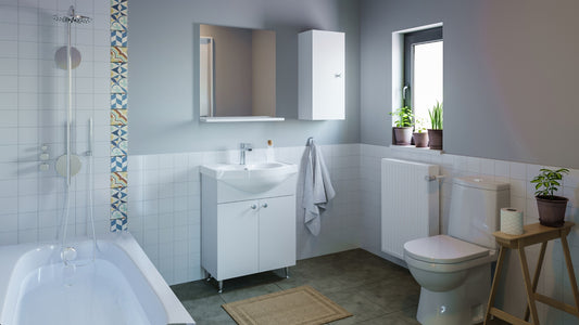 Mobilier Baie eco și lavoar, Seria 001, Montat, 60cm, Alb