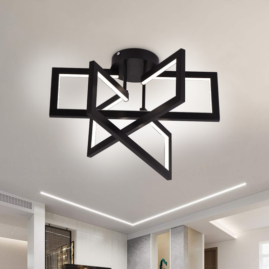 Lustra LED cu telecomanda 73W, 3 Elemente, lumina Rece/Calda/Neutra, Dimabila, Negru, LT750/3BK