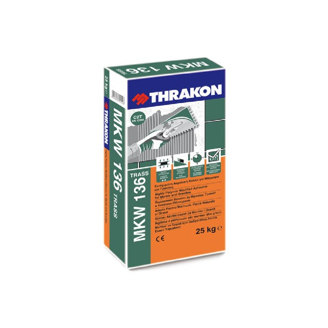 Adeziv marmură/piatră naturală MKW 136, Alb, 25 kg