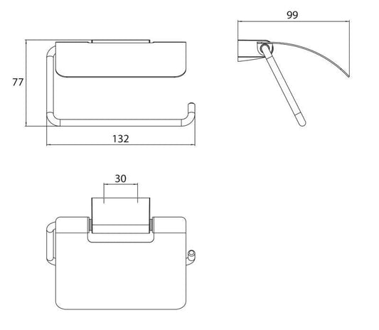 Suport de hârtie igienică cu capac NORO – Negru