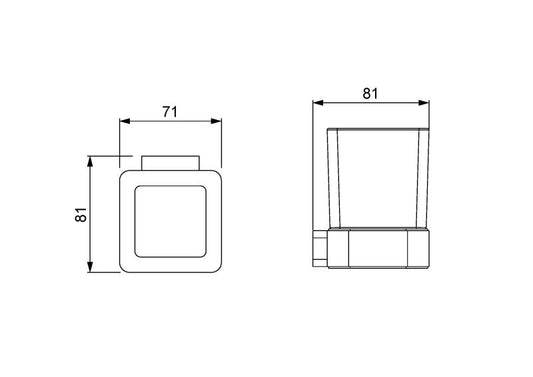 Suport pentru pahar din sticlă MONO – Crom
