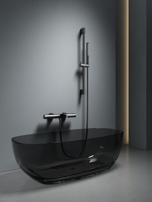 Baterie cada/dus cu termostat ELEGANT, cu montaj pe perete – gun metal