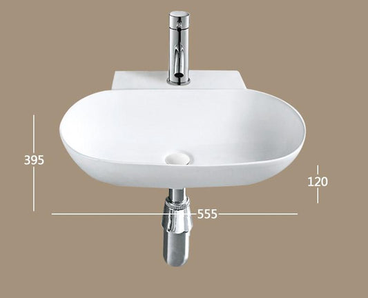 Lavoar oval DETROIT, cu montaj pe perete 56×36,5cm – Alb