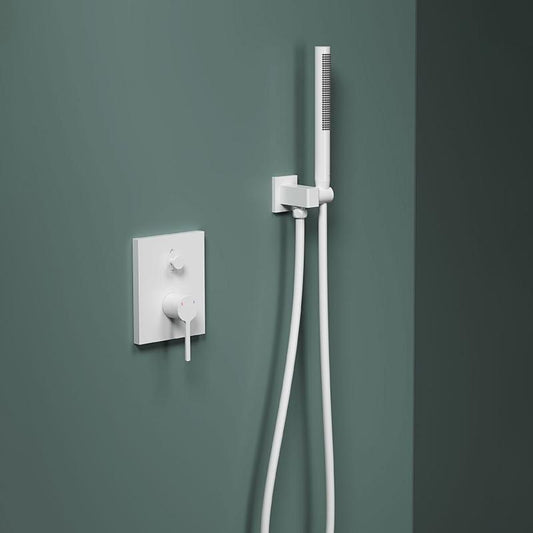 Set de duș cu termostat ELEGANT, incastrat in perete cu unitate interna – Alb mat