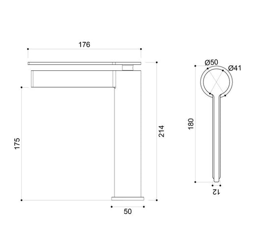 Baterie inalta lavoar ELEGANT, cu montaj pe blat – Alb mat