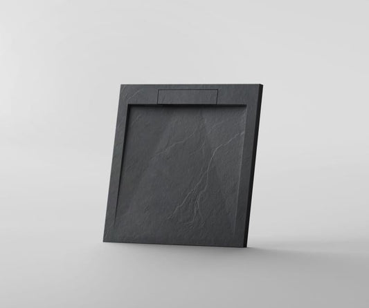 Cădiță de duș STONE 90×90 cm – Marmură Turnată, Antracit Mat