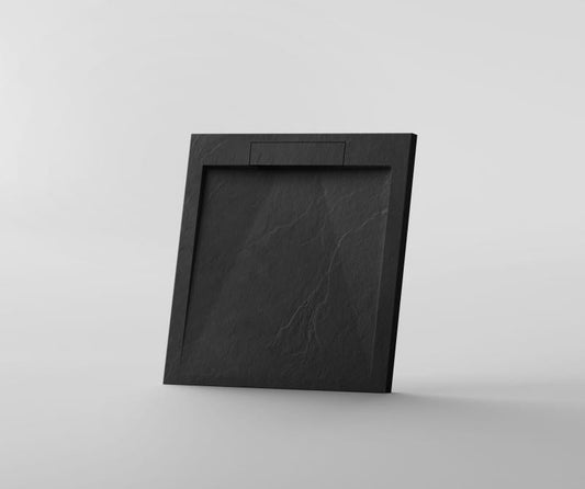 Cădiță de duș STONE 90×90 cm – Marmură Turnată, Negru Mat