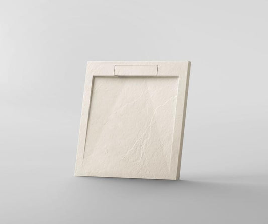 Cădiță de duș STONE 90×90 cm – Marmură Turnată, Bej Mat