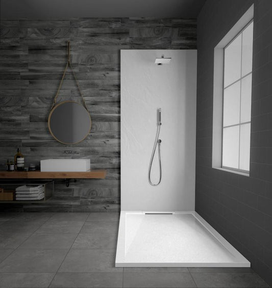 Cădiță de duș STONE 120×90 cm – Marmură Turnată, Alb Mat