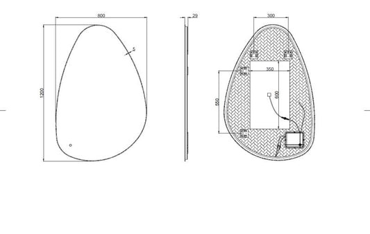 Oglindă LED 120×80 – Smart, Anti-Aburire, 2500 lm